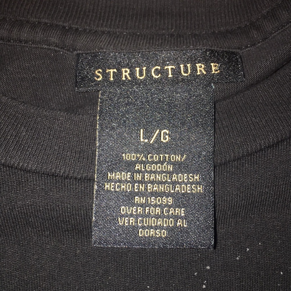 Long sleeve black shirt structure large